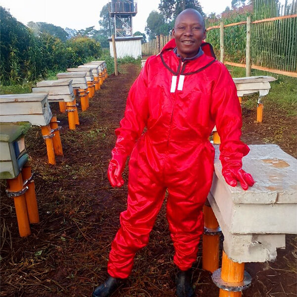 Reuben in his bee suit as we set up our new apiary in the Just Earth Avocado Farm.
Selling honey and increasing pollination for our avocados. All part of our drive to generate income for new farm schools.